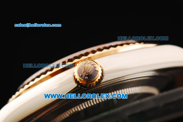 Rolex Datejust II Oyster Perpetual Automatic Movement Steel Case with White Dial and Gold Bezel-Two Tone Strap - Click Image to Close
